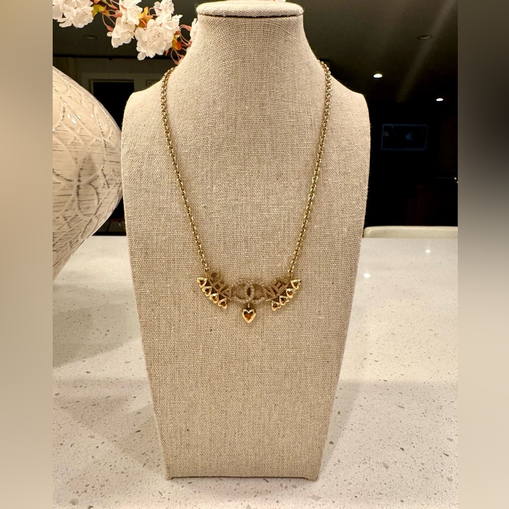 CHANEL Gold and Silver Heart Necklace - Picture 2 of 11